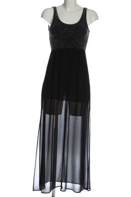 H&M DIVIDED Midikleid Damen Kleid Gr. DE 34 schwarz-hellgrau Elegant