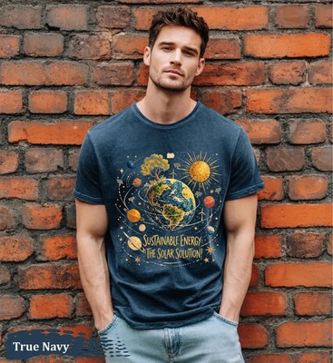 Earth Day Solar Solution Retro Comfort Tee Planet Eco Friendly