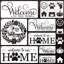 Welcome Home Stencils 8 Pack Multiple Sizes Welcome Sign Templates Wood Decor
