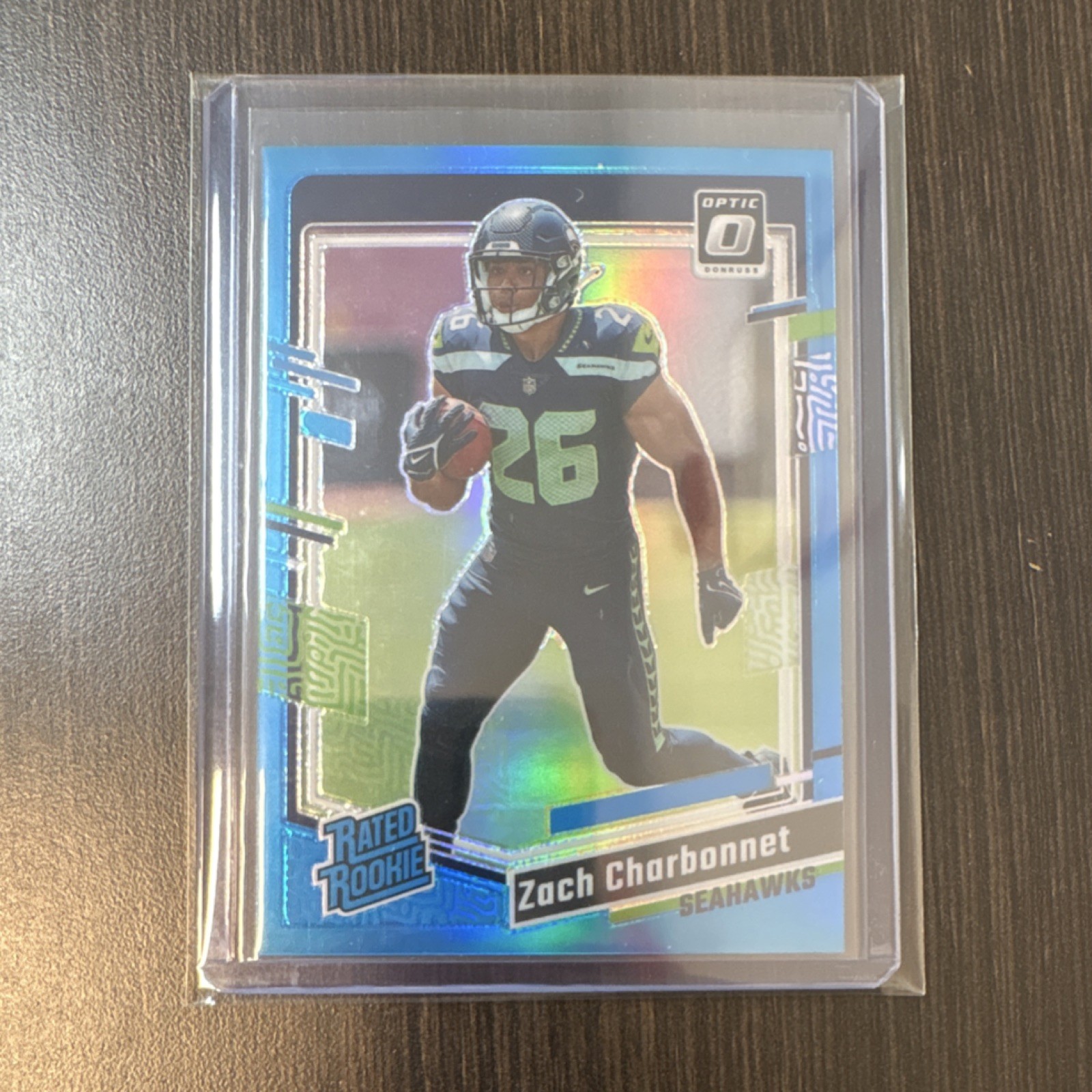 2023 Panini Donruss Optic Zach Charbonnet #294 Aqua Prizm /299 Seahawks
