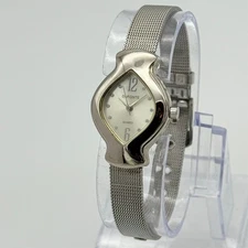 Women's DUFONTE Lucien Piccard Silver Tone Classic Glossy Watch, Mesh Band, 23mm