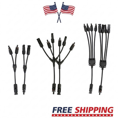 1 Pair Solar Cable Splitter Waterproof 2Y/ 4Y Branch Solar Panel Cable Connector