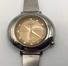 Seiko Alba TRUC Y151-0F50 Vintage Quartz Watch Silver Gold Dial Japan Retro
