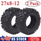 ﻿ Set of 2 27x8-12 Quad ATV All Terrain AT Tires 6PR Tubeless Trail Tyres 27x8x