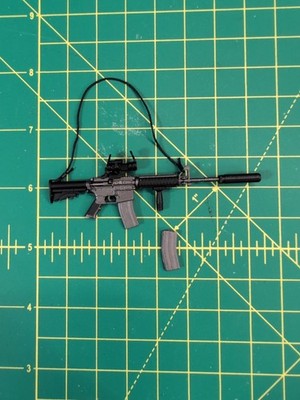 Crazy Figure 1/12 Scale M4 Carbine,2 Mags With Optics & Silencer 6'' ''NEW'
