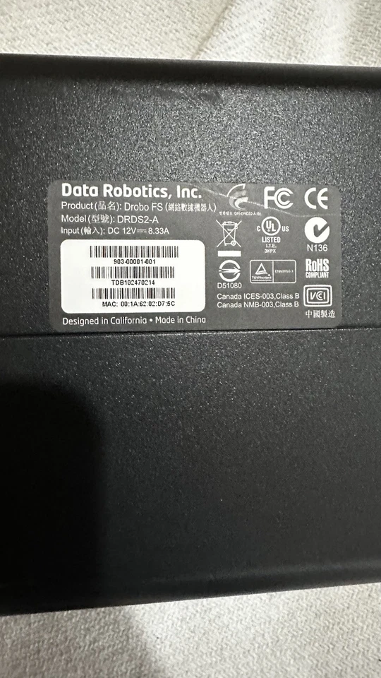 Drobo FS DRDS2-A 5-Bay (No HDDs included) - Image 4 of 4