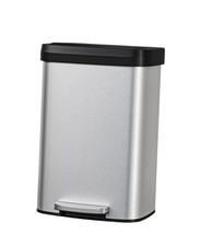 13 gal / 50 L Stainless Steel Trash Can with Lid, Large 13.2 Gallons Silver