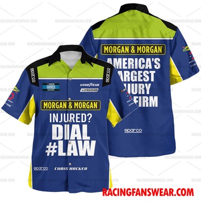 Chris Hacker Nascar Racing Uniform Apparel Clothes Hawaiian  Shirts