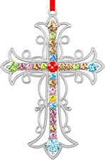 Metal Cross Christian Christmas Ornaments - Religious Ornament Gifts for Women G