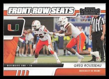 2021 Contenders Draft Picks Front-Row Seats #34 Greg Rousseau Miami Hurricanes