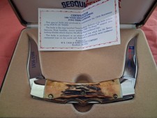 Case XX TEXAS LONGHORN STAG SESQUICENTENNIAL KNIFE 1980s RARE