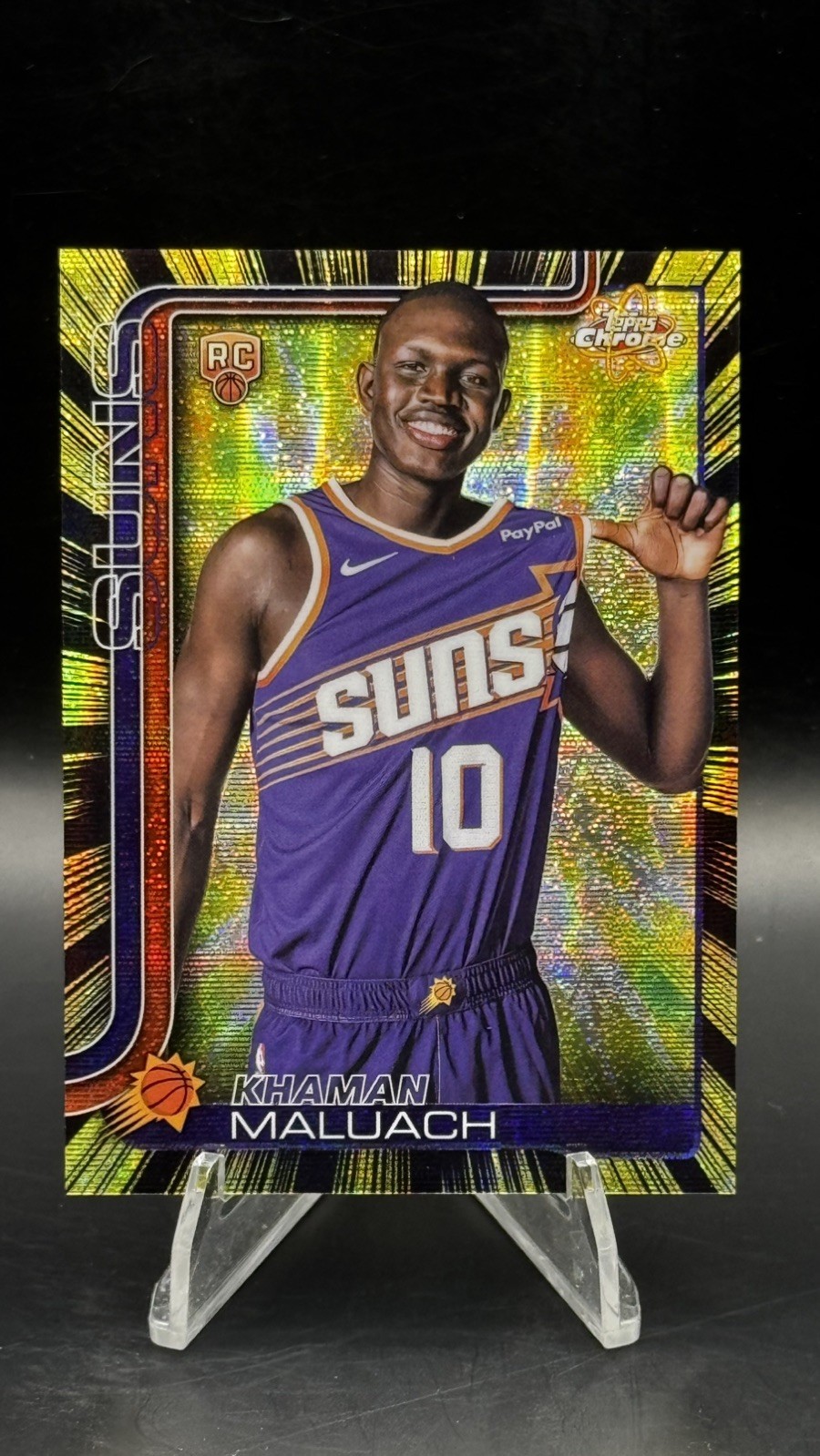 Khaman Maluach 2025 Topps Chrome Basketball Radiating Rookies SSP #RR-8 CASE HIT