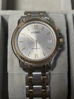 Seiko Men's Vintage Kinetic Watch 5M62-0B20 Two-Tone Stainless Steel Working