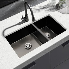 Double Bowl Sink, Free Standing Utility Sink, Metal Kitchen Sink without Faucet
