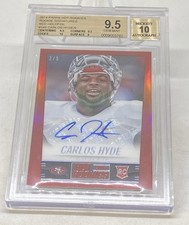 2014 CARLOS HYDE RED HOLOFOIL SP/5  HOT ROOKIE RC GEM MINT BGS 9.5/10 POP 2