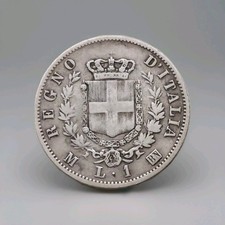 1 Lira Vittorio Emanuele II  Regno d Italia 1867 Silver .835 