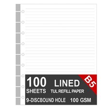 9 Disc Lined Refills For Happy Planner 100 Sheets 200 Pages White Paper Filler
