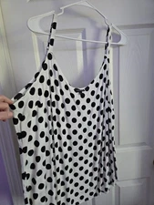 Torrid Size 3 White With Black Polka Dot Tank Top
