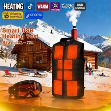 USB-Powered Unisex Warm Heated Vest - 10 Heating Zones 3 Heat Levels Large Size