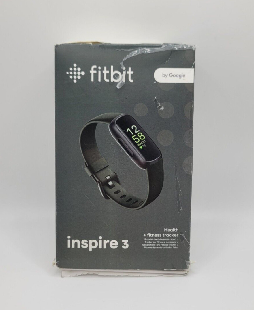 Fitbit Inspire 3 Heart Rate Monitor Health & Fitness Tracker - Black - Used