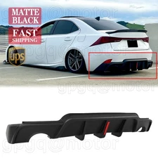 For Lexus IS250 IS350 14-2016 JDM Matte Black Rear Bumper Diffuser W/ Led Light