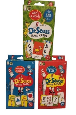 Dr. Seuss Learning Flash Cards: ABC's & Words/Colors & Shapes/Numbers - Lot of 3