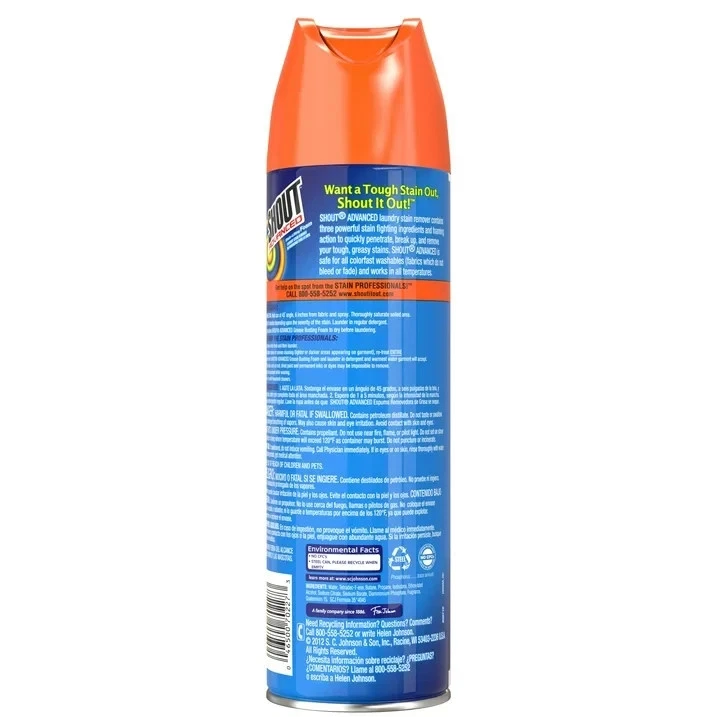 Shout Advanced Grease Busting Foam, Laundry Stain Remover for Oil and 18oz Can - Image 3 of 4