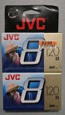 JVC 8mm Video Cassette MP 120 Tapes - Lot of 2 New Factory Sealed Blank Tapes
