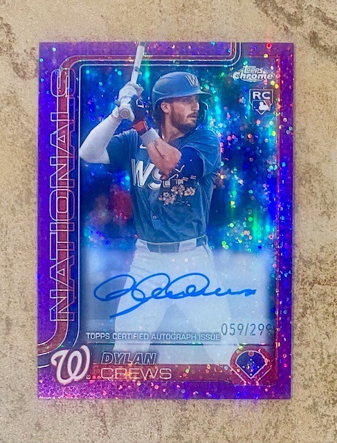 2025 Topps Chrome - Rookie Autographs Dylan Crews #RA-DC Purple Speckle /299