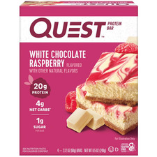 Quest Protein Bar, White Chocolate Raspberry,20g Protein,Gluten Free 4 Ct.