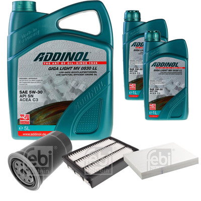 FEBI Inspektionspaket 7L ADDINOL GIGA LIGHT MV 0530 LL für Hyundai Santa Fé II