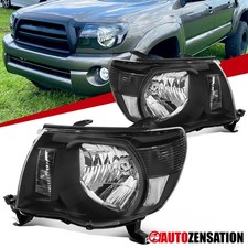 Fit 2005-2011 Toyota Tacoma Black Headlights Headlamps Assembly Leftright 05-11