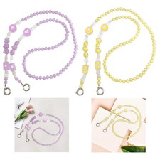 Beaded Phone Lanyard Pendant 120cm Long Wristlet for Backpack Dating Party