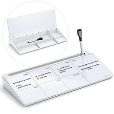Varhomax Glass Weekly Dry Erase Desk White Board Weekly Planner-white