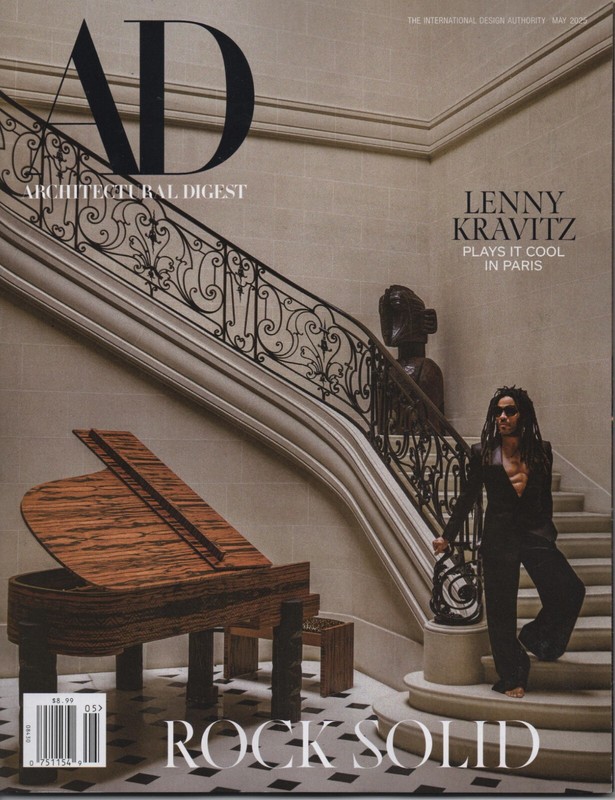 Architectural Digest Lenny Kravitz Paris NYC Osaka Greenwich Hong Kong May 2025