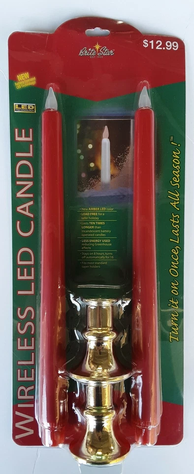Brite Star Double Candles Two Variations Red or White Wireless LED Candle New Foto 3 de 4