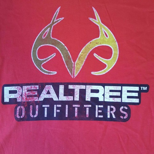 Men's Graphic Long Sleeve Tee (M) 38-40 Red "Realtree Outfitters" Gifting! New! - Picture 3 of 3