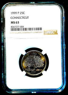 1999-P- CONNECTICUT STATE QUARTER NGC MS 63 C- NGC CHARTS (A)