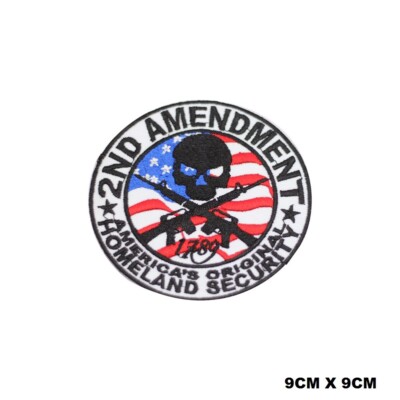 2ND Amendment USA runder Logo gestickter Aufnäher Bügelbild/Aufnähen Patch Batch