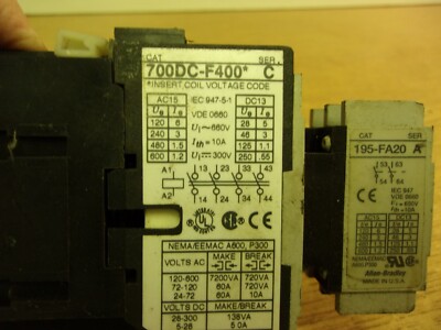Allen-Bradley Cat # 700DC-F400 Series C, A&B Cat # 195-FA20