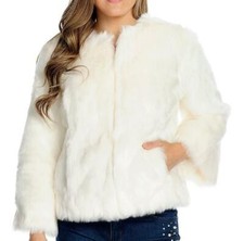 New - Mōd X Faux Fur 3/4 Bell Sleeve 4-pocket Hook Front Jacket