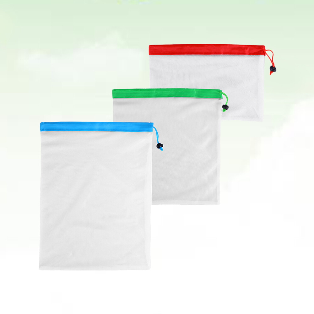 3 Pcs Reusable Mesh Bags for Produce and Storage