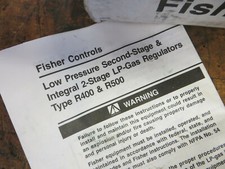 Fisher Controls Low Pressure LP-Gas Regulator Type R400  R 500 3020 
