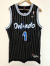 Camiseta deportiva vintage Nike Orlando Magic Penny Hardaway negra a rayas XL +2 95 NBA