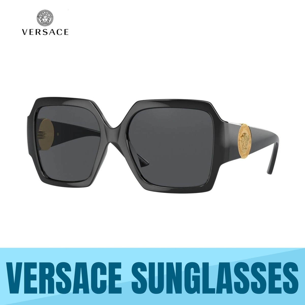 VERSACE VE4453 GB1/87 BLACK FRAME - DARK GREY LENS 
