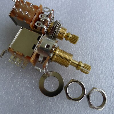 1 pcs PUSH-PUSH  A-500k Pot Diameter 9.4mm 3/8'' Potentiometer & DPDT Switch