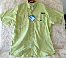 Columbia PFG Men's Shirt XL Beige Omni-Shield Blood N Guts Vented Fishing Lined