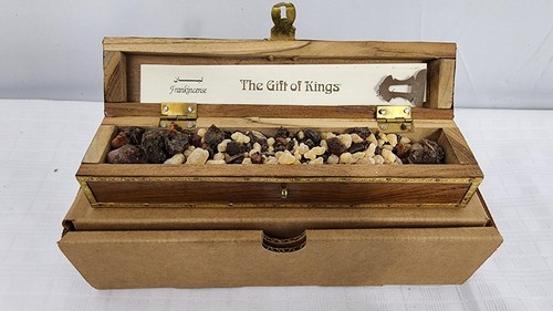 Hannibal Enterprises Das Geschenk der Könige Holz Weihrauch & Myrrhe mit Schachtel & Etikett