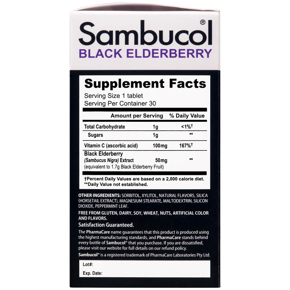 Tabletas masticables Sambucol saúco negro, 30 unidades... Foto 4 de 4