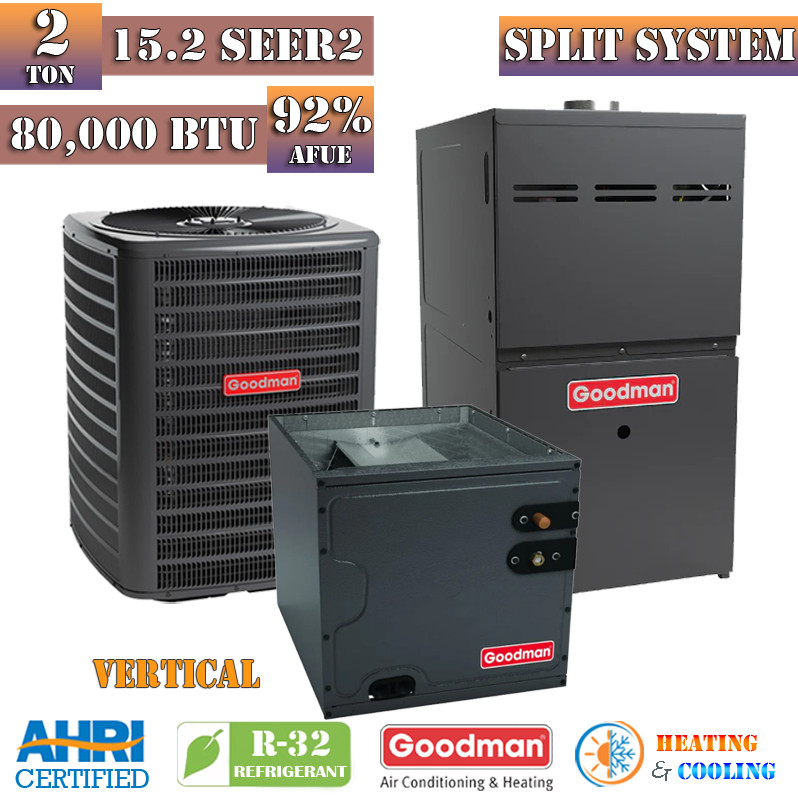 Heat Pump 92 Furnace R32 Goodman Ton Heat Pump Gas Furnace Split